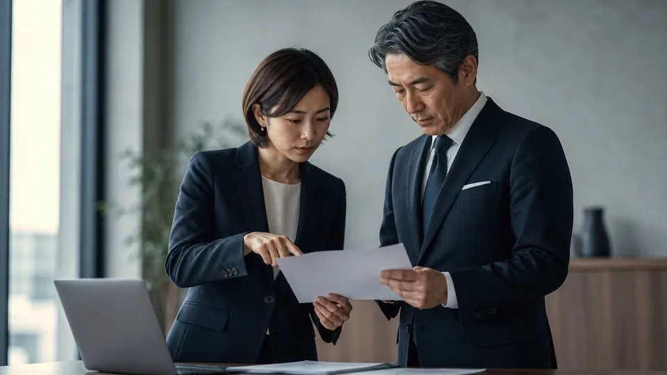 推薦内容を確認し合うコンサルタント