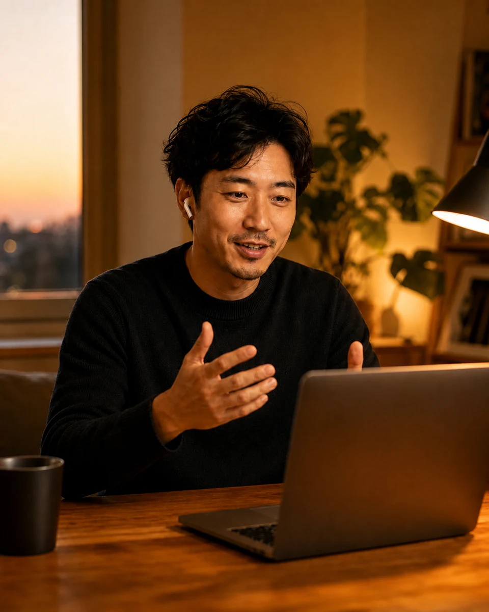 オンライン面談を受ける候補者